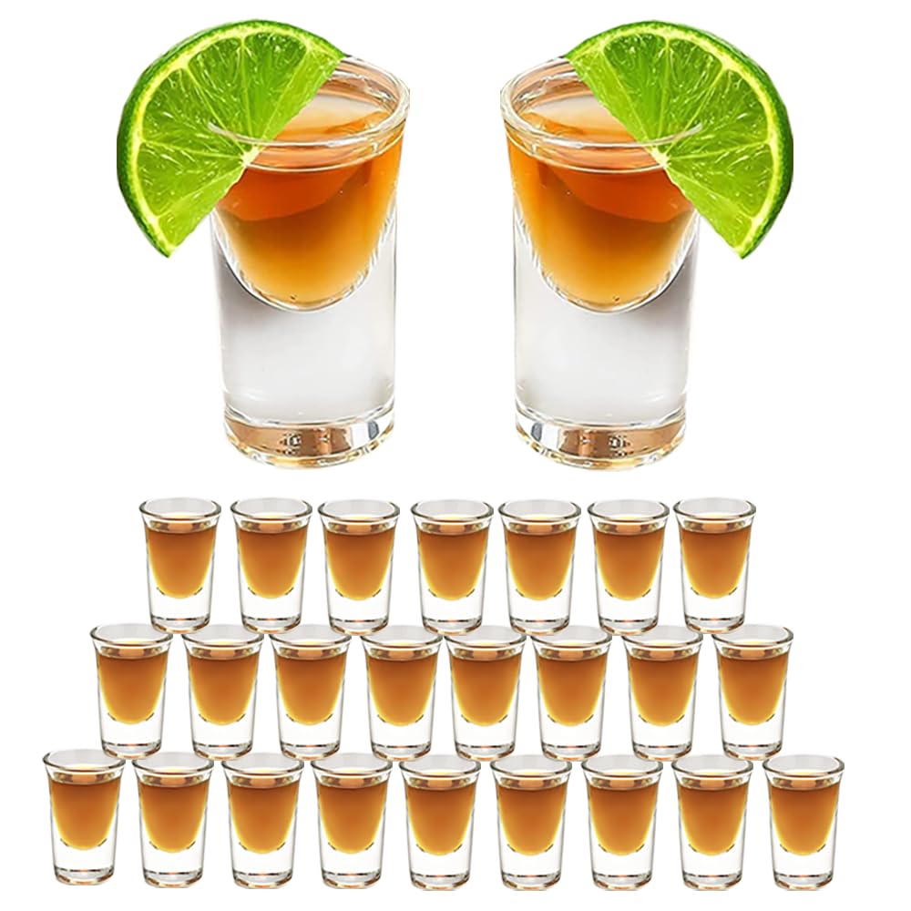 

Batone Shot Glasses, 24-Piece Set - 15ml Clear Shot Glasses for KTV Nightclubs, Whiskey Glasses, Clear Glasses Suitable for Heavy Base Whiskey, Tequil