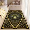 Golden Tree of Life Pattern Carpet with Black and Elegant Design Style Suitable for use as an anti-slip for living room bedroom sofas