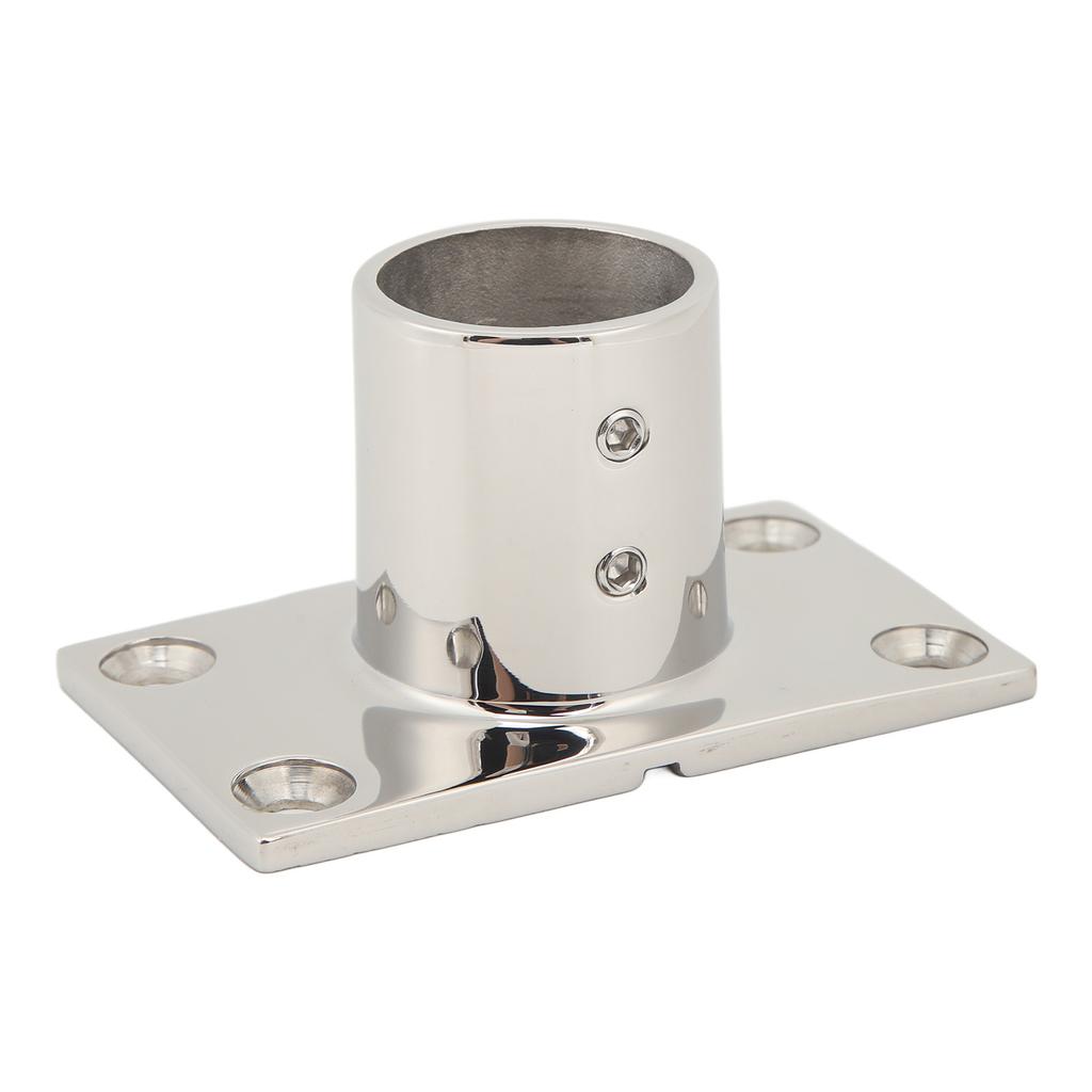 Boat Handrail Fitting Rectangular Base Silver Rugged Rustproof Boat Deck Handrail Rectangular Base for Boat Marine