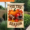 2D Flat, 2D Flat Printing Garden Flag 1pc, Fall Pumpkin with Football Durable Single-Sided Print Yard Flag, Garden & Home Holiday Decoration, 29.97x44