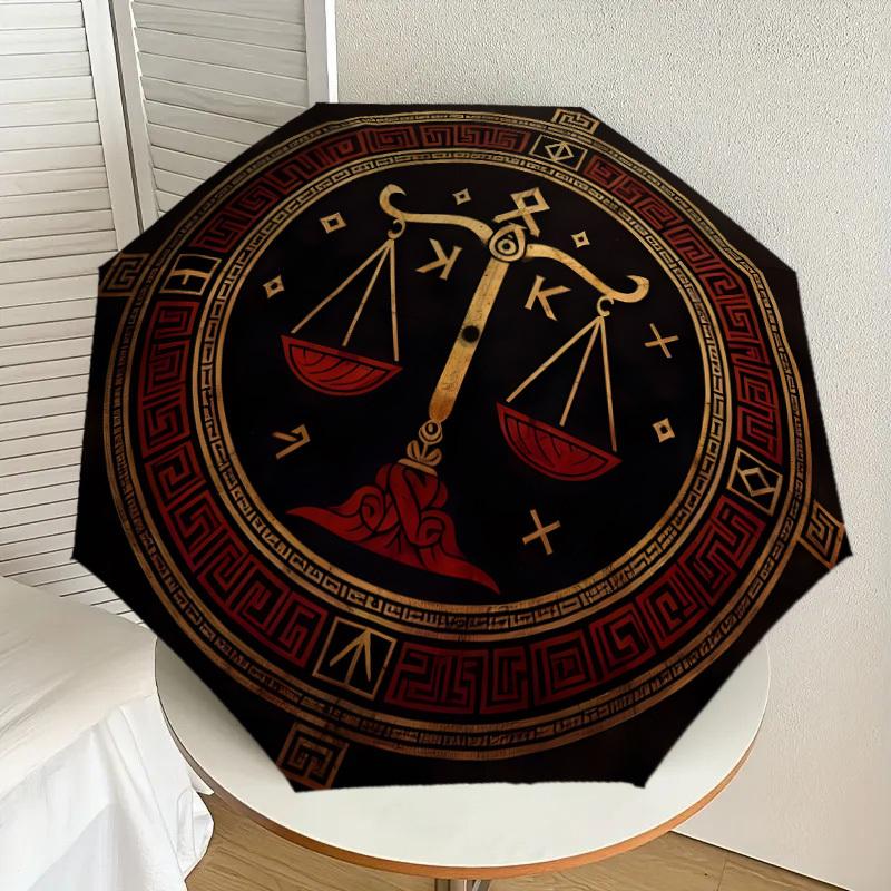 1pc Scales of Justice Symbol Umbrella with Plastic Handle,Suitable for All Seasons Home Travel Outdoor UmbrellaDD1166