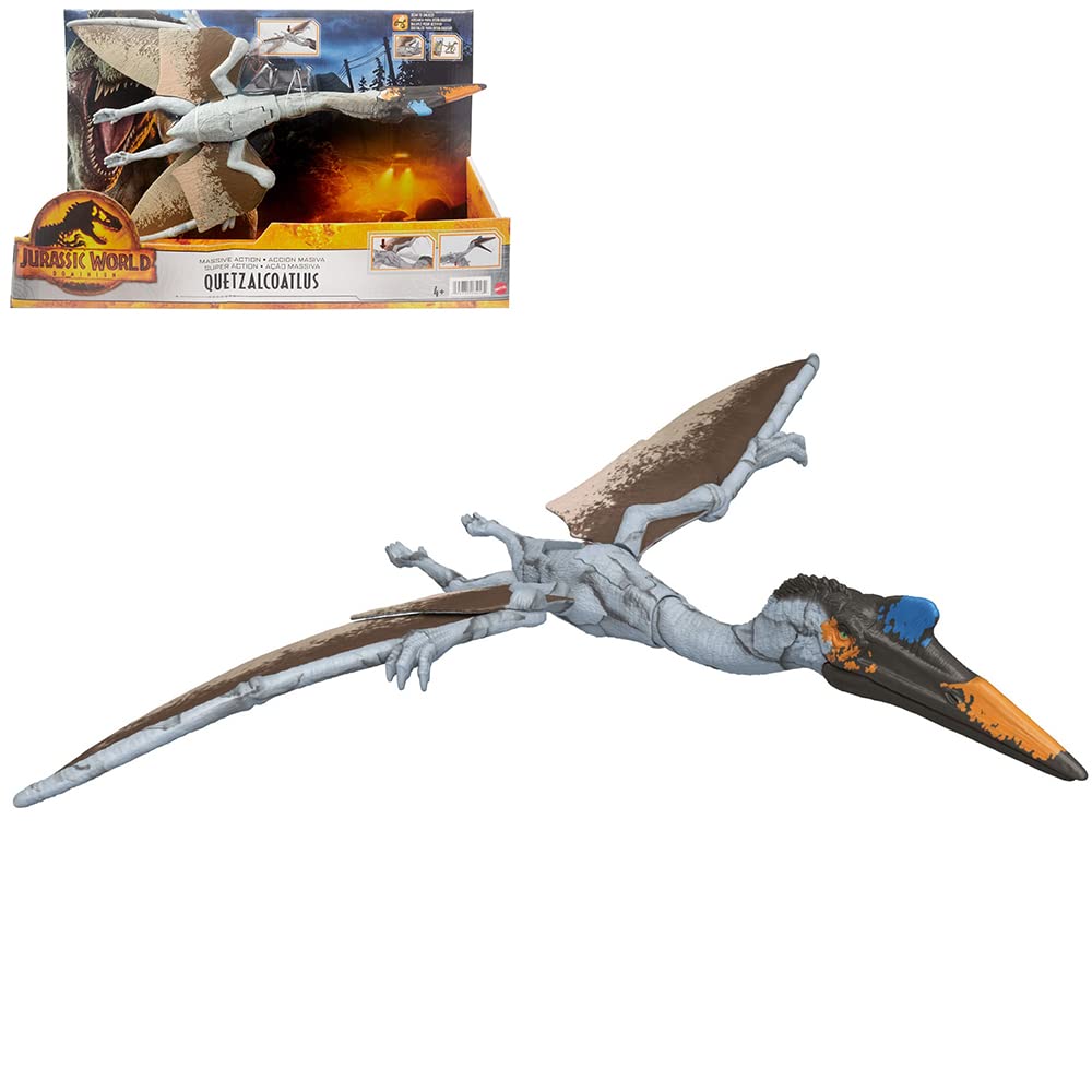 Mattel Jurassic World Big Action Figure: New Ruler Quetzalcoatlus (HDX48 Green, Large) [Total Length: Approx. 36cm] [Ages 4 and Up]