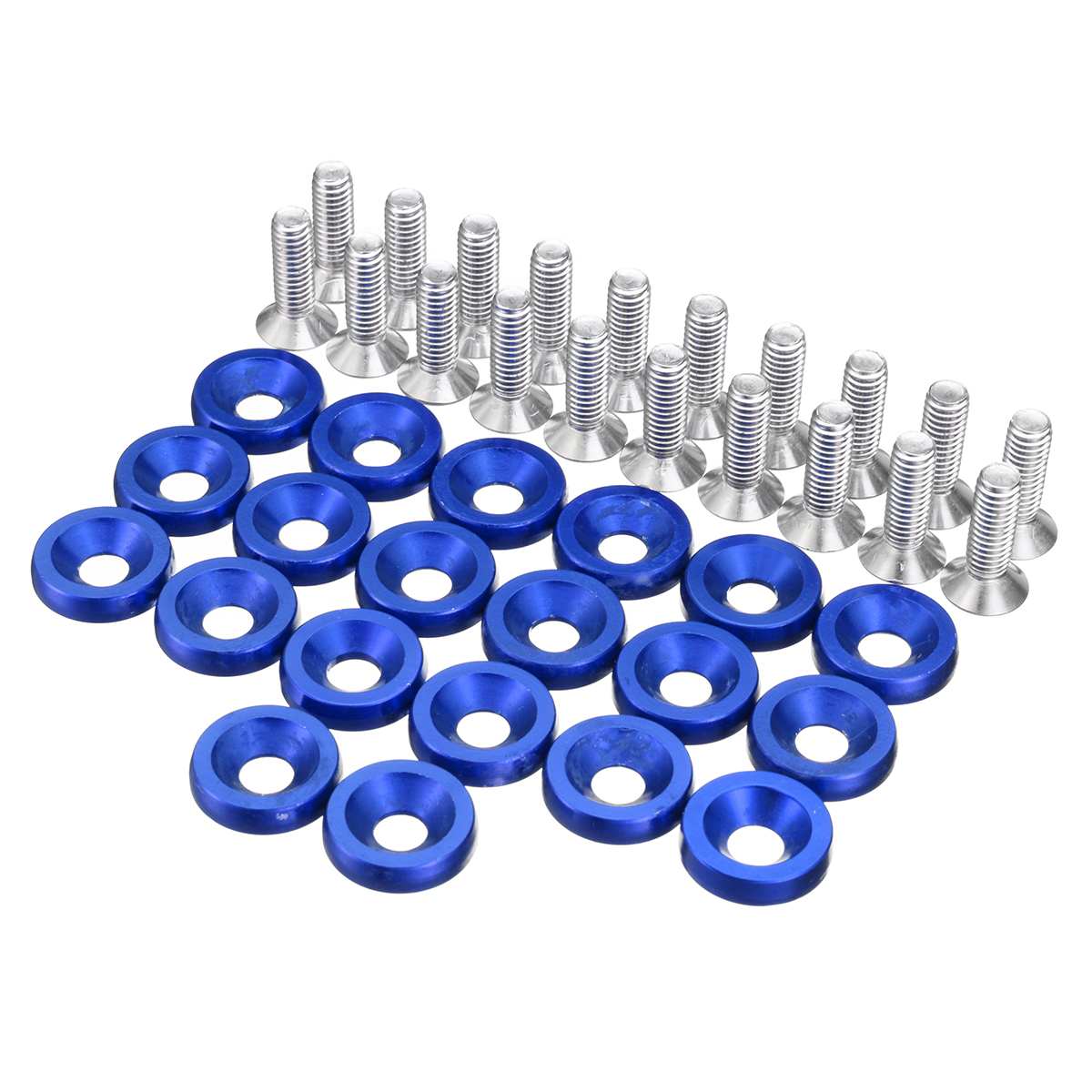 

20 шт. M6x15 мм CNC алюминиевый автомобильный стайлинг универсальные наклейки на бампер пароль для комплекта для наряда на болты с шайбами на крыльях моторного отсека синий
