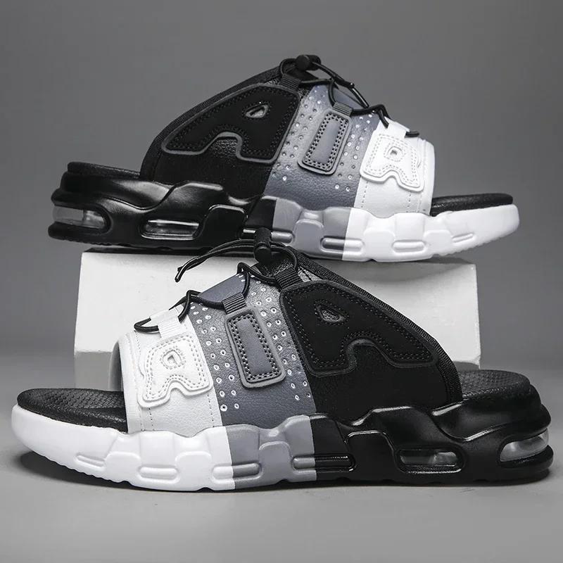 Sandalias de verano para hombre, para exteriores, con suela gruesa, con amortiguación de aire, zapatos de playa antideslizantes, zapatillas de moda de marca de diseñador para hombre, talla 39-46