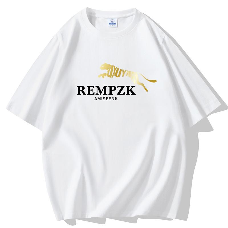 Golden Leopard Man's Short Sleeves Loose T-shirt 100% Cotton Casual Tee Size S-5XL