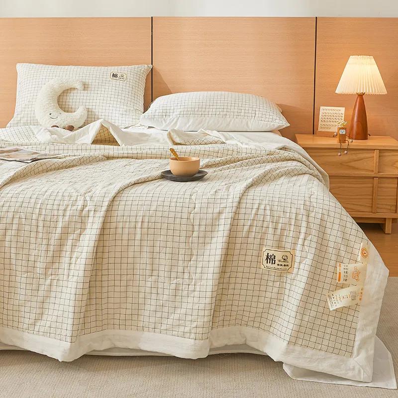 Summer Quilt - 100% Cotton Color Woven, Breathable & Skin-Friendly (No Print, Machine Washable)