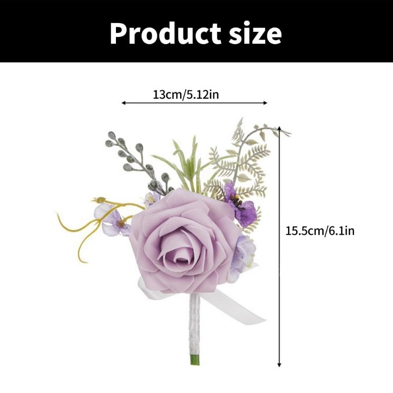 Korsagenblumen Boutonnieren für Hochzeit, Abschlussbälle, Jubiläen, Zeremonien und Strandpartys Weiche künstliche Blumen
