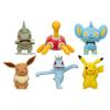 Pokémon - PKW3614 - Lot de 6 Figurines de Combat, avec Pikachu, Pottrott, Milza, Sheinux, Evoli et Machollo, 5 cm chacun