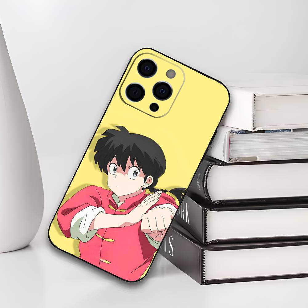 R-Ranma1 2 Phone Case For iPhone 17,16,15,14,13,12,11 Plus,Pro Max,XS,Soft Black Cover