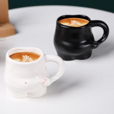 Kaffeetasse mit Aufschrift „Fat Belly“, 320 ml, süße Keramiktasse, lustig, handgefertigt, Frühstücks-/Teetassen, Neuheit