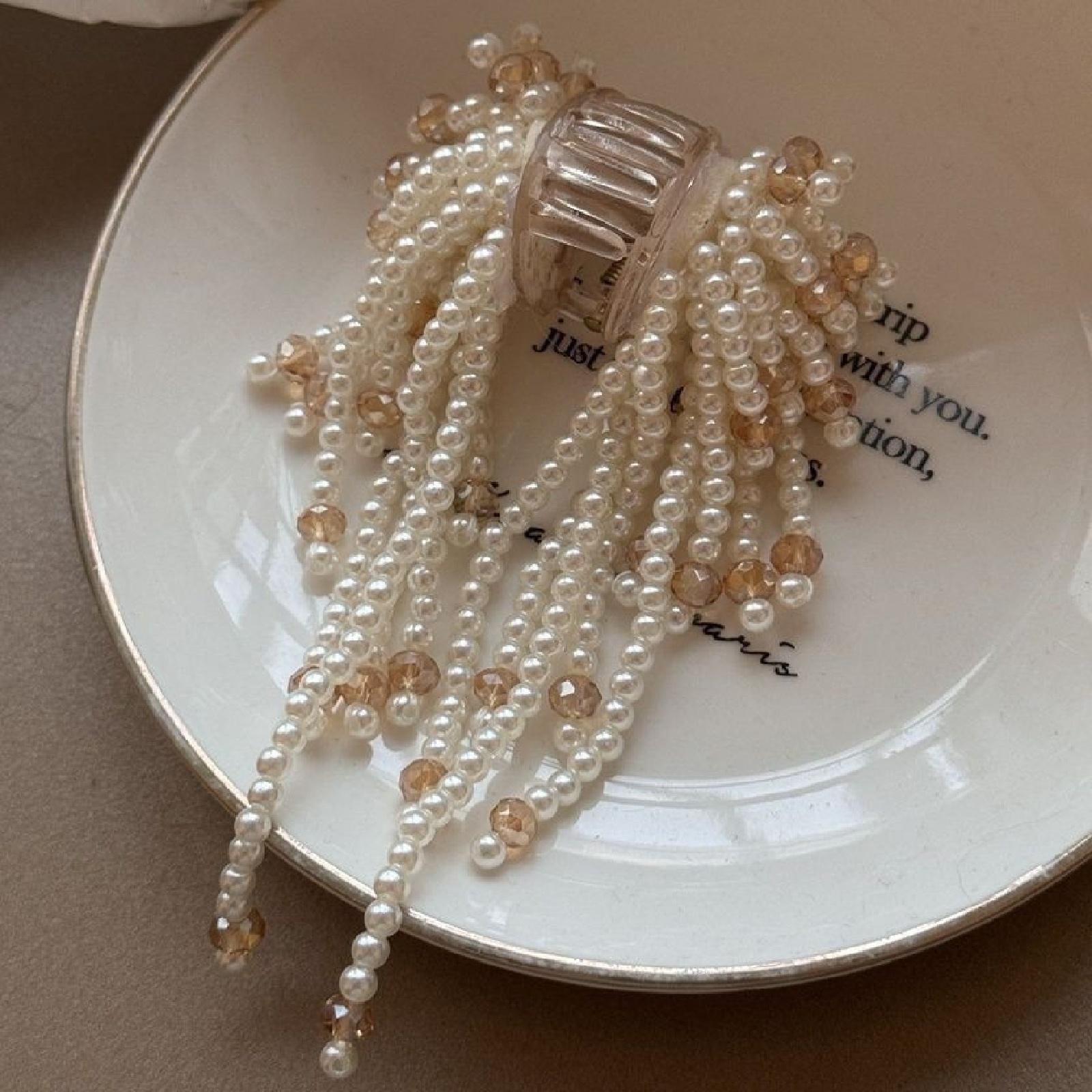 

1 шт. Темпераментный, С бусинами, С бахромой, Заколки для волос, Затылок, Новый, Прическа полупучок, Аксессуары для волос, Высокий хвост