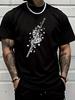 Unisex Summer Red Short Sleeve T Shirt Japanese Katana Sakura Print Casual Oversized Tee Streetwear Hip Hop Loose Male Daily Top