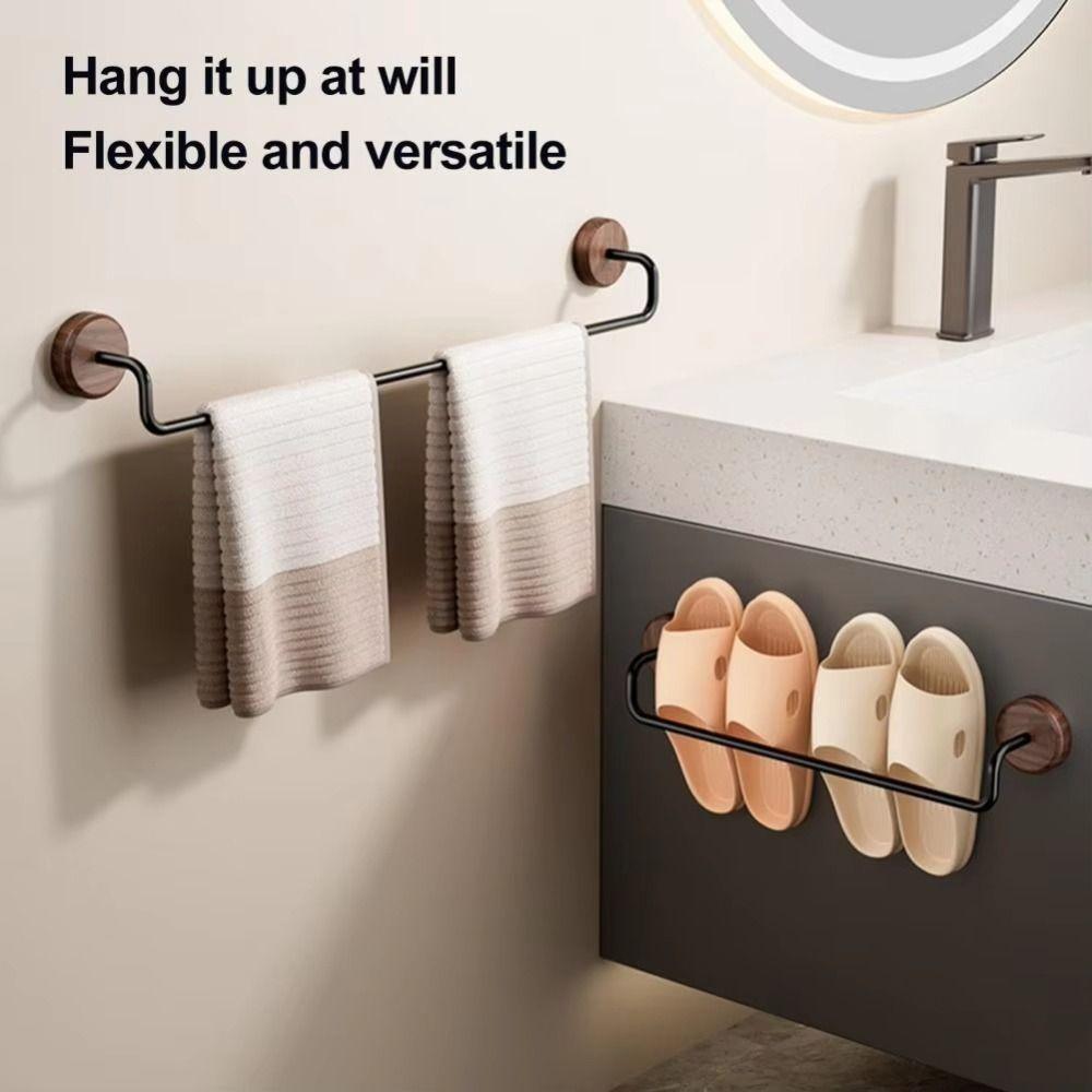 Anti-Rust Bathroom Towel Hanger Simple Installation Single Bar Storage Holder  Bathroom Accessorie