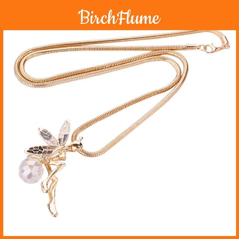 Engelsflügel Halskette Florales Design Eleganter Legierungsanhänger Schmuck Geschenk Für Frauen Besonderer Anlass