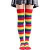 Overknee Rainbow Striped Stockings Colorful Knee Thigh High Socks  Halloween Party