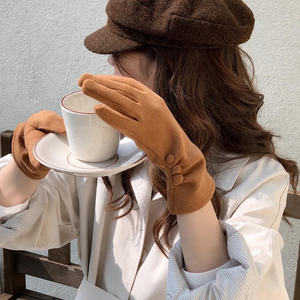 Velvet Winter Cycling Gloves Soft Suede Gloves Gift Women Mittens  Girls