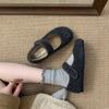 Korean Velcro Mao Mao Shoes Women Wear New Velvet Single Shoes Warm Cotton Shoes Flat Mary Jane Doudou Shoes In Winter