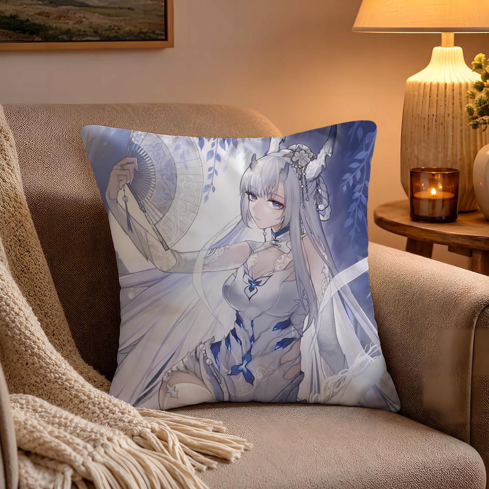 Anime Game DDuet NNight AAbyss Pillow Case Soft Plush Cushion Cover Double Print and Invisible Zipper for Sofa Home Car Use