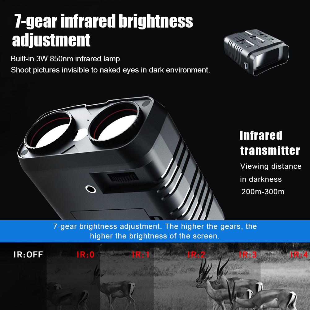 R19 Night Vision Binocular 300M Long Viewing Range 1080P Infrared Binocular Telescope For Camping Hiking Wildlife Scenery