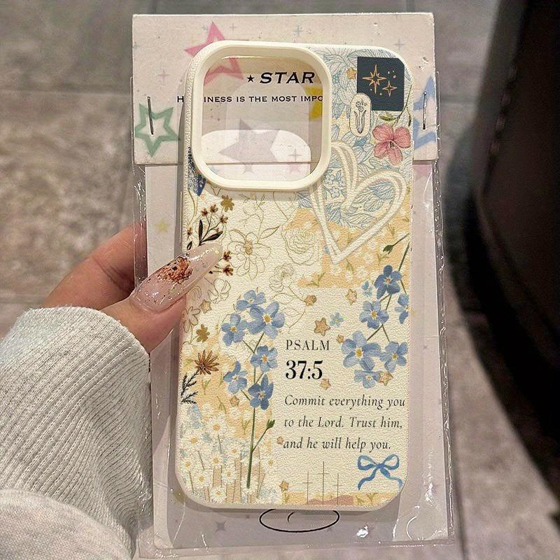 Eine florale Handyhülle mit Litschi-Muster, langlebig und stoßfest, geeignet für iPhone 17, 16, 15, Plus, Pro, Max Serien – Kann als Geschenk verwendet werden