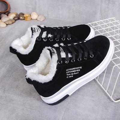 Plush Women's Sneakers Winter Women Shoes Warm Fur Woman Casual Shoes Lace-up Platform Sneakers Zapatillas Mujer Snow Boots