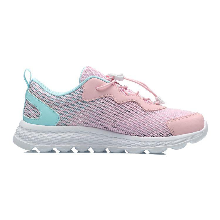 Li Ning Lightweight Breathable Shock Absorbing Low Top Running Shoes Kids sneakers Pink Blue YKFR024-4