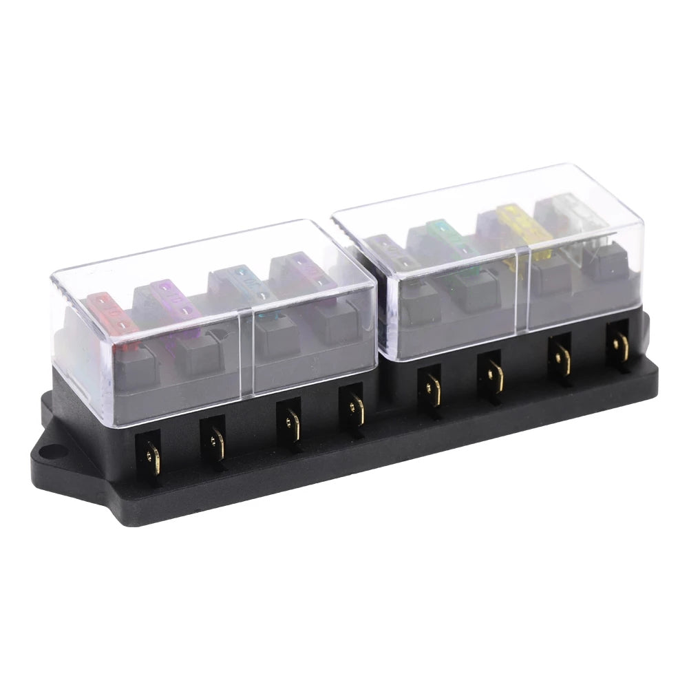 4/6/8/10 Way Car Fuse Box Car Fuse Holder Truck Auto Blade Fuse Box With 4/6/8/10/12 Fuses for 12V 32V ATO Standard Circuit Fuses4