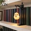 Relaxed Reading Light for Den Hanging Magic Owl Bird Deer Bookend Lamp, Gothic Metal Bookshelf Light, Portable Cordless Ghost Vintage Library