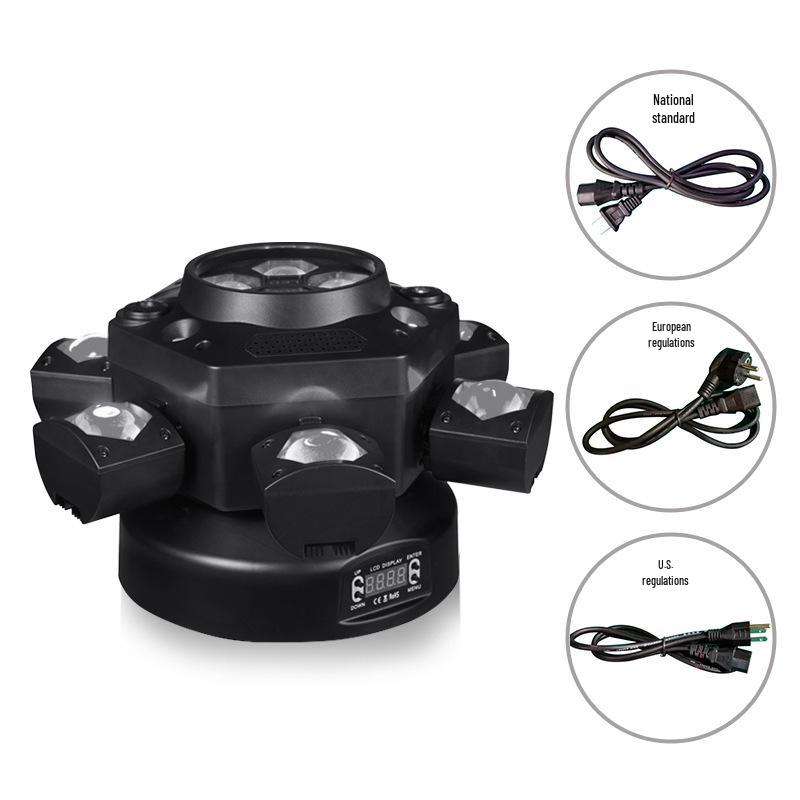 

Bee Eye Six-Arm Stage Light - Sound-Controlled Rotating Head for Indoor Parties and Bars European Standard