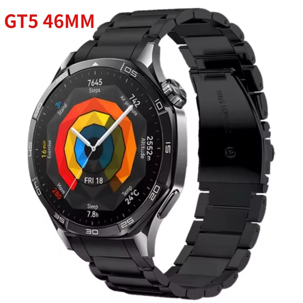 Lückenloser Edelstahlarmband für Huawei Watch GT4 46mm Offizielles Metallarmband für Huawei Watch GT5 46MM Business-Armband