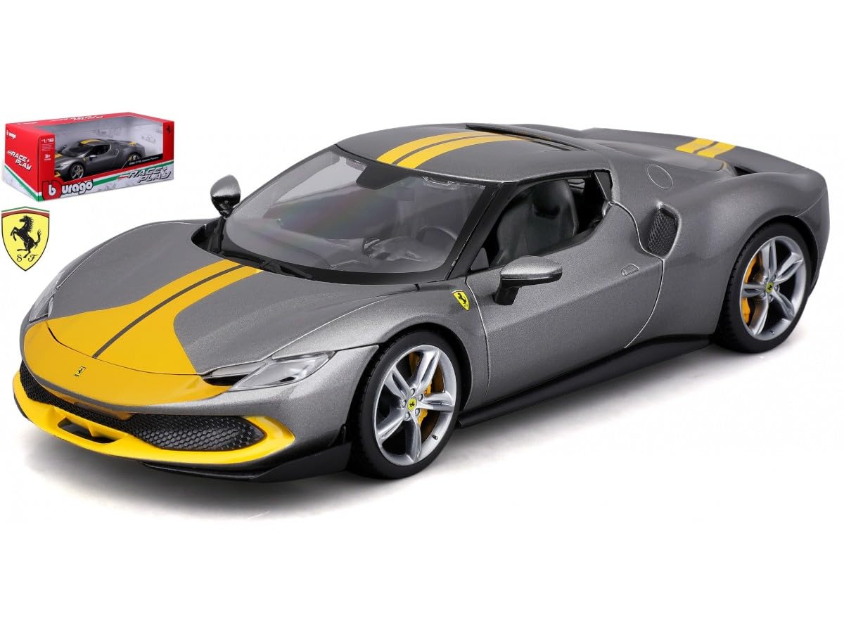 

Burago Ferrari Diecast Model FERRARI 296 GTB ASSETTO FIORANO 2022 1/18 (Silver) [Used]