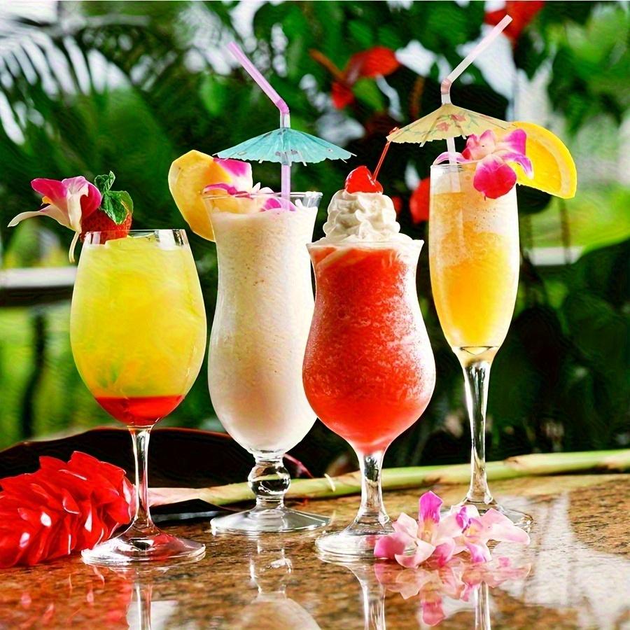 2050Pcs 9.45" Colorful Drink Straw Umbrellas - Cocktail Stirrers For Hawaiian Luau Beach Parties Bars Juices Shakes Jxb