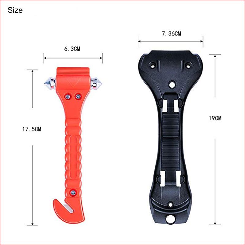 2 In 1 Car Safety Hammer Life Saving Escape Emergency Hammer Seat Belt Cutter Window Glass Breaker Car Rescue Tool
