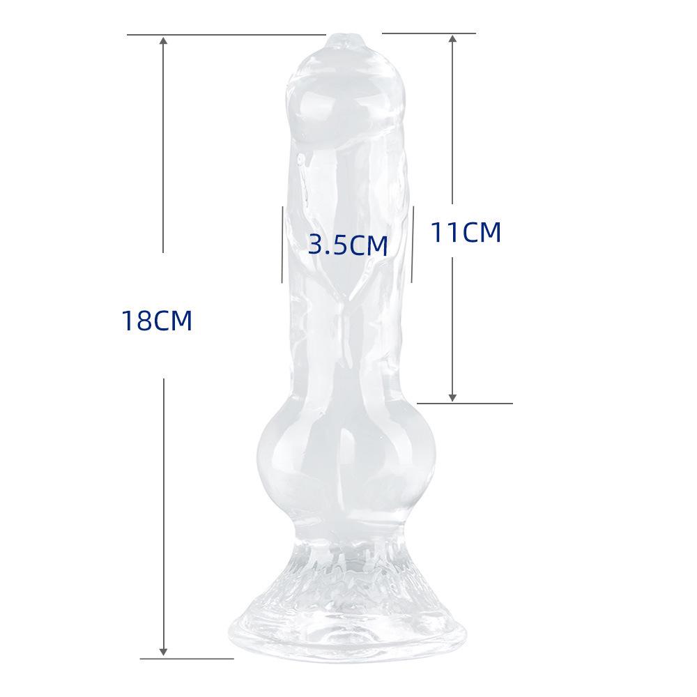 Animal Dog Dick-Shaped Transparent Anal Plug - Large Size Erotic Sex Toy for Women