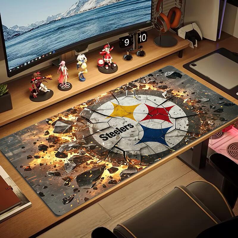 Pittsburgh Steelers3 Print Cushion Non-slip Laptop Tablet Big Mousepad XXL Mat Mini PC Playmat With Lock edge