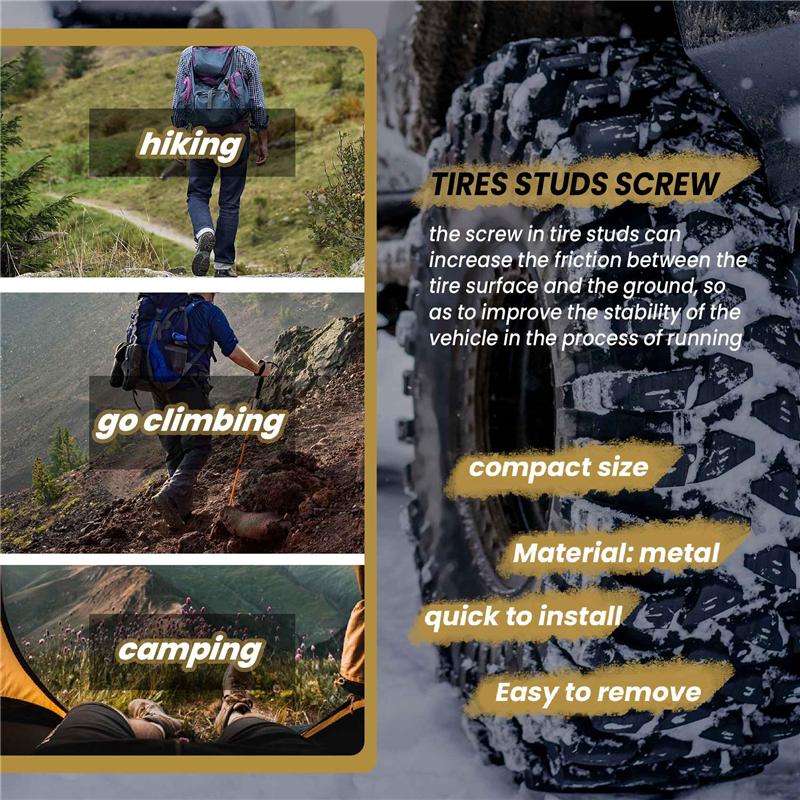 100 KUSŮ 12 mm Hroty do pneumatik Karbidový šroub Sněhové hroty Protiskluzové Proti ledu Pro Auto/SUV/ATV/UTV Hrot do pneumatiky auta-M53K