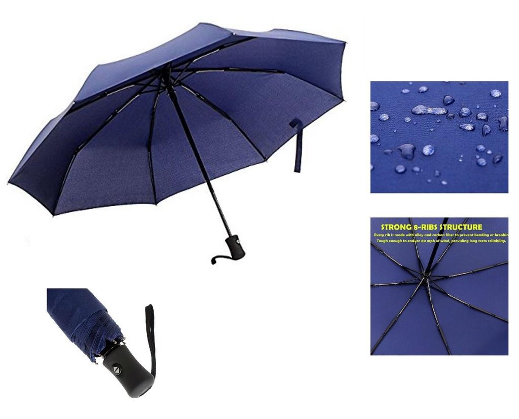 Elegantes schwarzes Kompakt-Regenschirm mit 10 Speichen und automatischer Öffnungs- und Schließfunktion