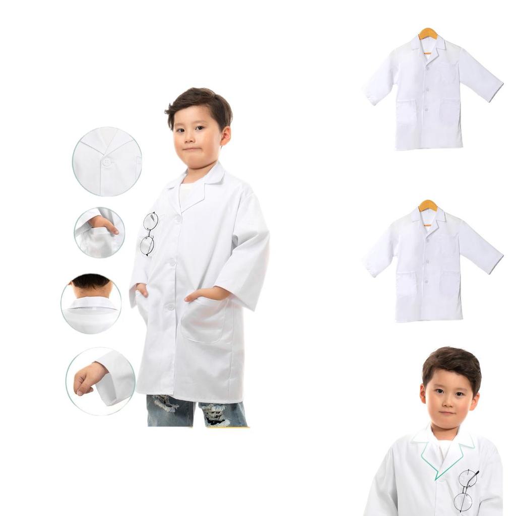 Camice da Laboratorio per Bambini per Giochi di Ruolo ed Esperimenti Scientifici Cotone Traspirante