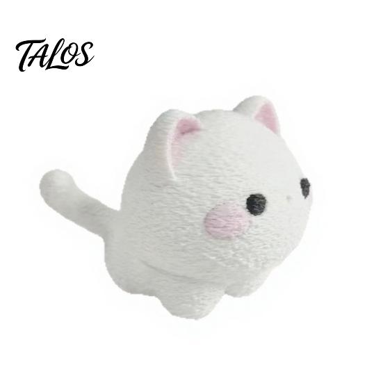 3D Printed Mini Cat Figurine, Cartoon White Kitten Decorative Statue, Modern Animal Sculpture for Desk Decoration, Gift for Pet Lovers