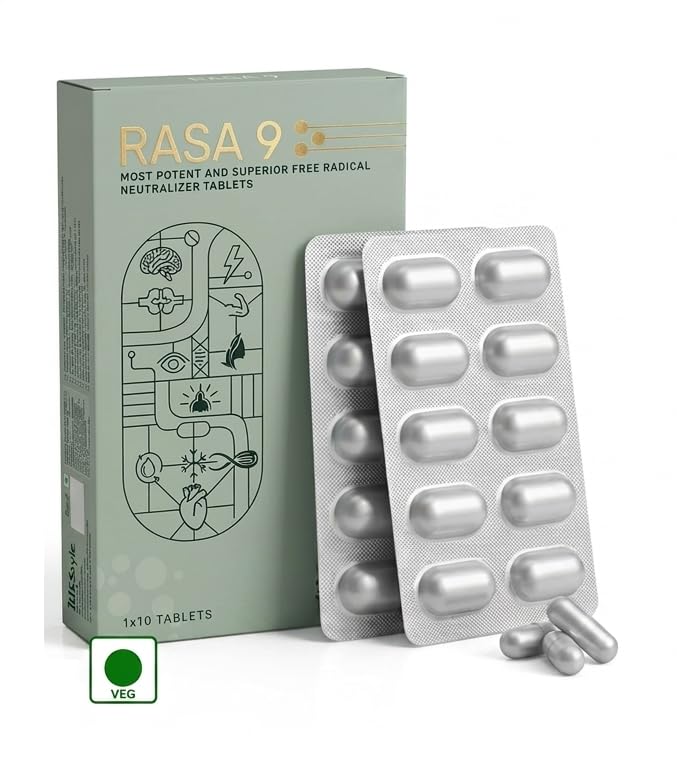 LIFE STYLE STUDIO Rasa 9 Capsules with Bio-Perine – High Strength Natural Supplement for Heart, Brain & Overall Wellness with Enhanced Absorption