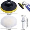 3" Sponge Foam Drill Polishing Cone Ball Pad Kit Bendable Washable Reusable Car Hub Waxing Buffing Wheel Polisher