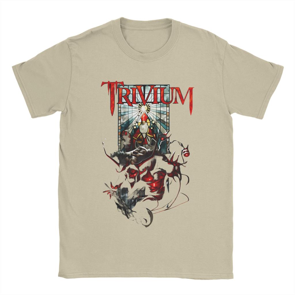 Vtg Trivium Band Men T Shirts  Fashion Tees Short Sleeve Round Collar TShirt 100 Cotton Printing Clothing