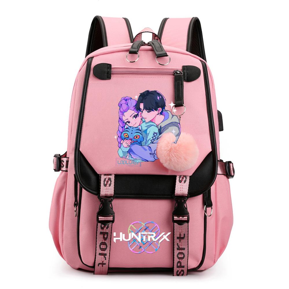 Anime Niedlicher Cartoon K-Pop Bedruckter Rucksack Schultasche für Teenager Schüler Mädchen Junge Bücherrucksack Große Kapazität Wasserdicht Reisetasche Kindergeschenk Rucksack
