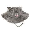 UV Protection Sun Denim Hat Sunscreen Lace-up Bucket Cap Bear Ears Hiking Fisherman Hat  Fishing