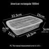 American Rectangular PP Disposable Lunch Box with Lid, Food Grade, Thickened for Takeaway