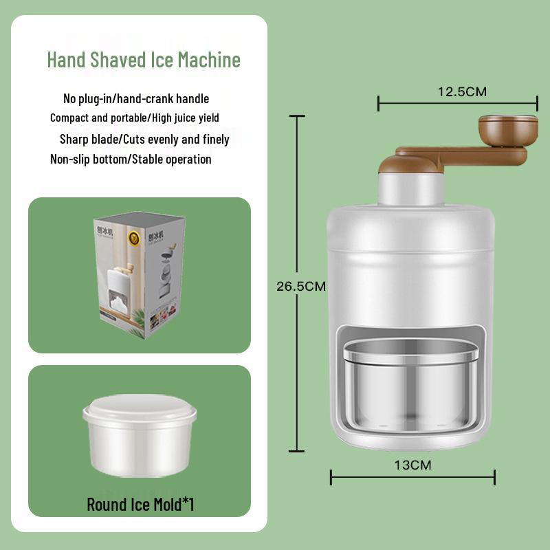 Manual Hand-Crank Shaved Ice Crusher for Fluffy Ice