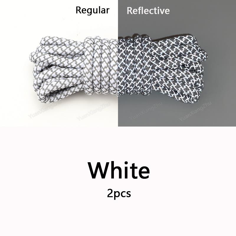 1Pair Reflective Shoelaces Quality Sneakers Shoelaces Round Laces for Shoes Diameter 0.4cm 100/120/140/160cm 1Pair Shoestrings