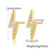 S925 Sterling Silver Zirconia Cross & Geometric Lightning Stud Earrings