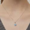 (Zilver 925) Blauwe Straling Ketting NZ2454