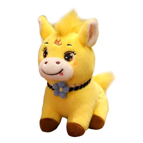 

Horse Doll Auspicious Meaning Year of The Horse Plush Toy Traditional Zodiac Horse Theme Good Luck Doll Home Decor S жёлтый